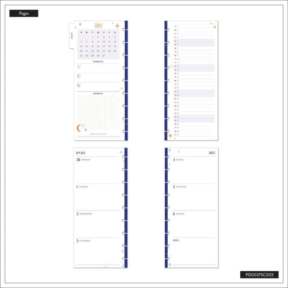 *IMPERFECT* Happy Planner Starcrossed Skinny Classic 12-Month Dated 2025-2026 - Horizontal