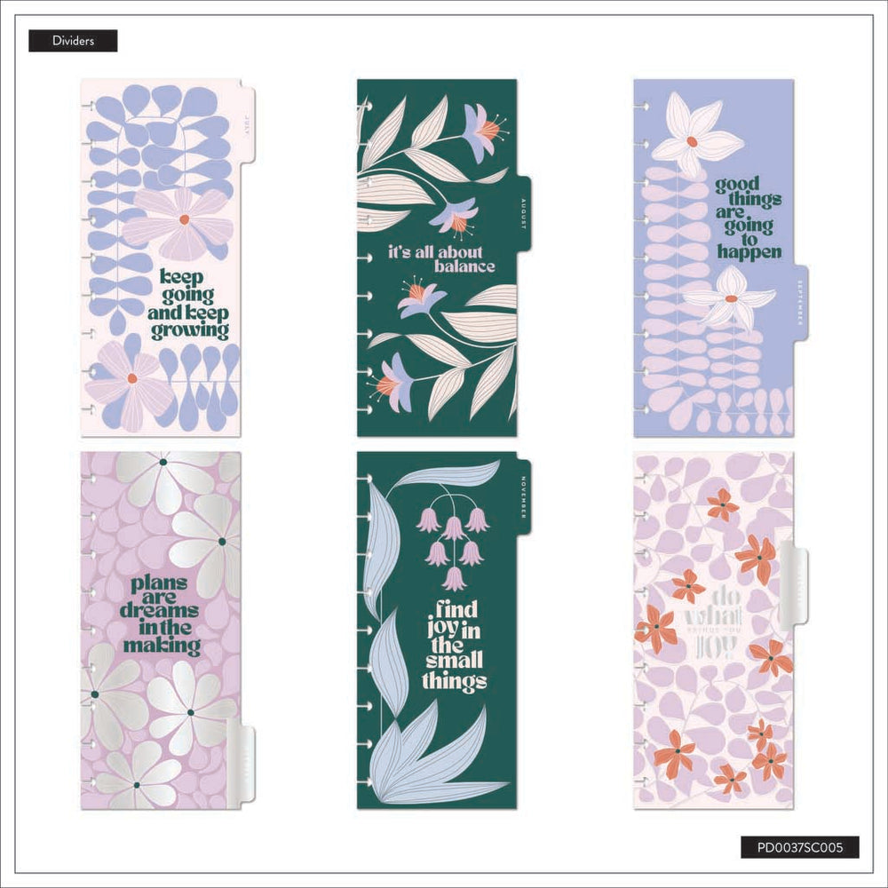 Happy Planner Petals & Plans Skinny Classic 12-Month Dated 2025-2026 - Horizontal