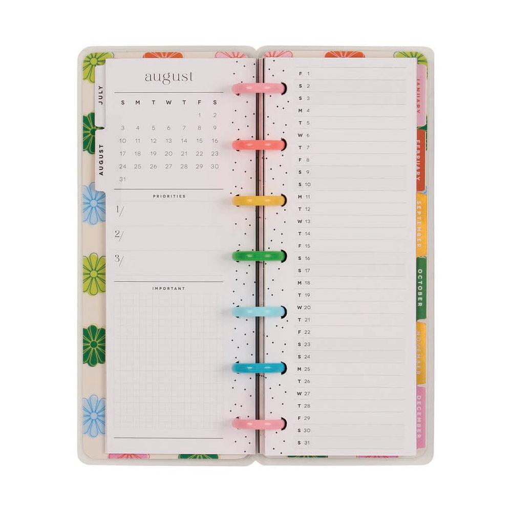 Happy Planner Optimistic Brights Skinny Mini 12-Month Dated 2025-2026 - Horizontal