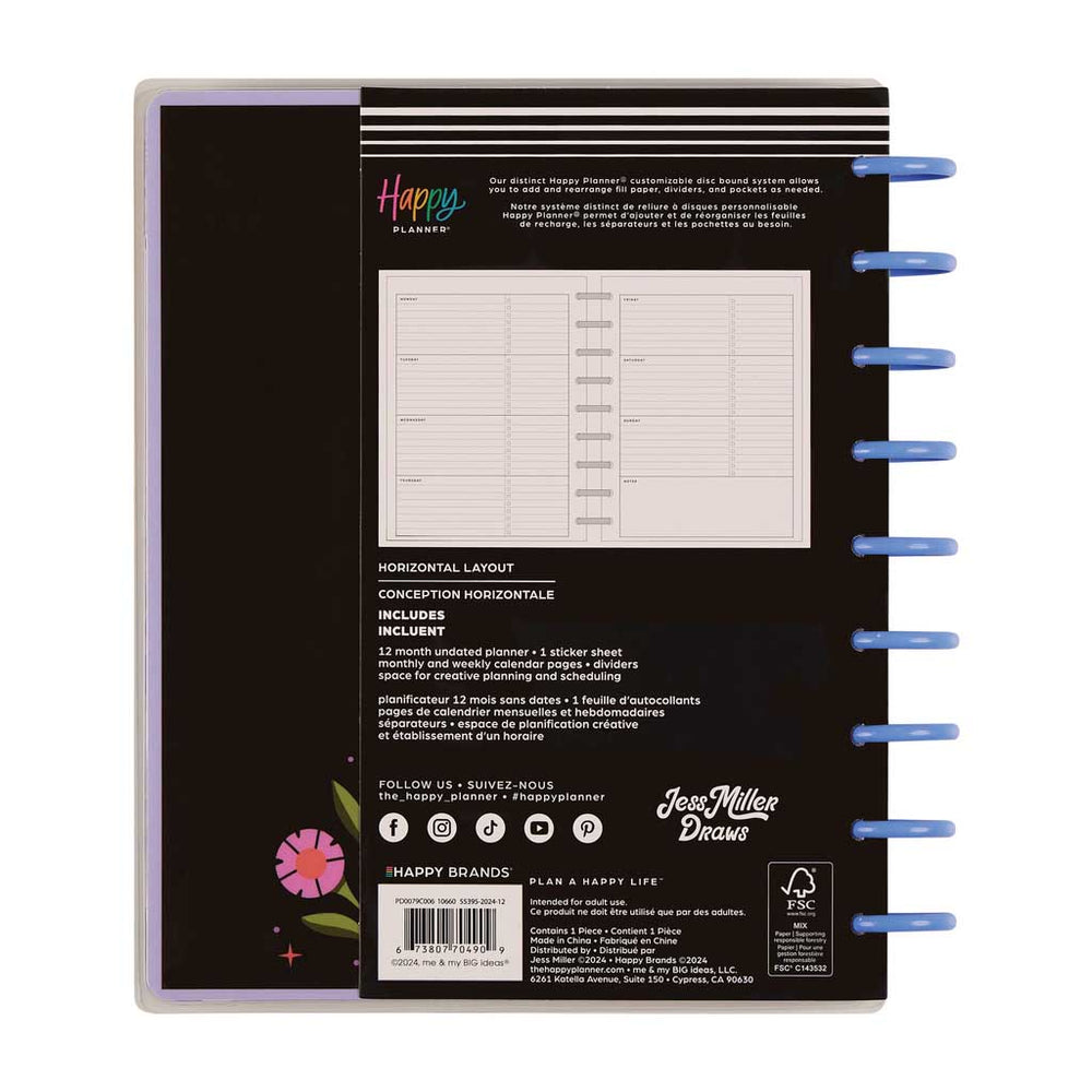 *IMPERFECT* Happy Planner Mystic Blooms Classic 12-Month Undated Planner - Horizontal