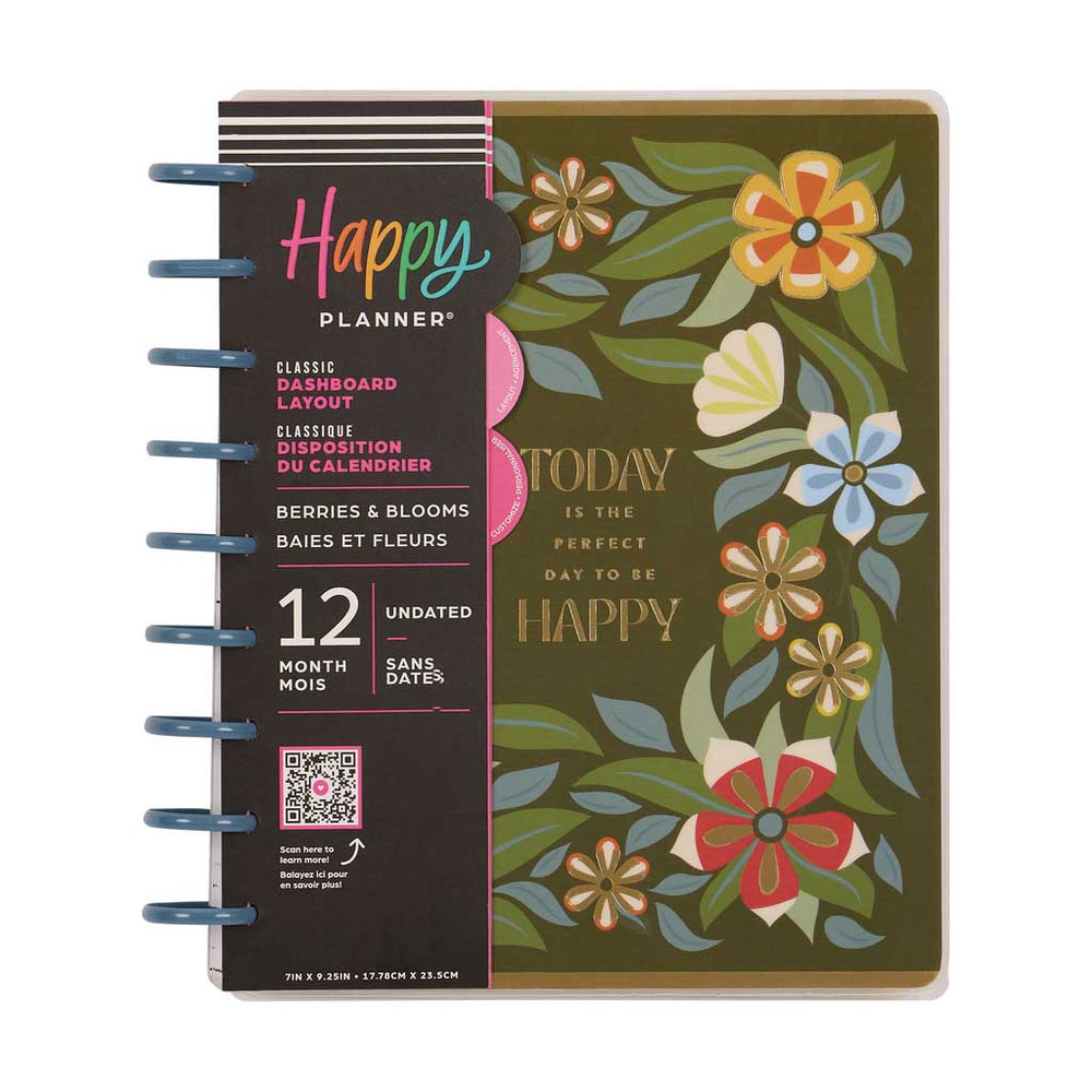 Happy Planner Berries & Blooms Classic 12-Month Undated Planner - Dashboard
