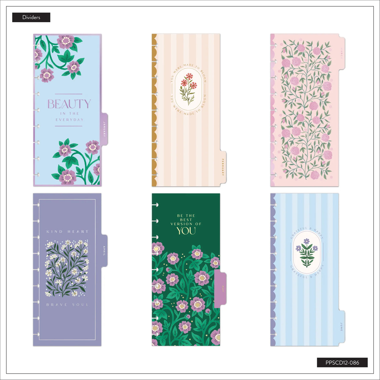 Happy Planner 2026 - 2027 "Spring Tapestry" Skinny Classic 12 Month Dated - Horizontal