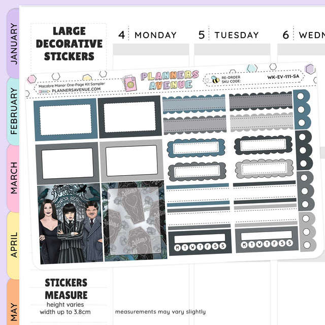 Macabre Manor Planner Stickers Sampler