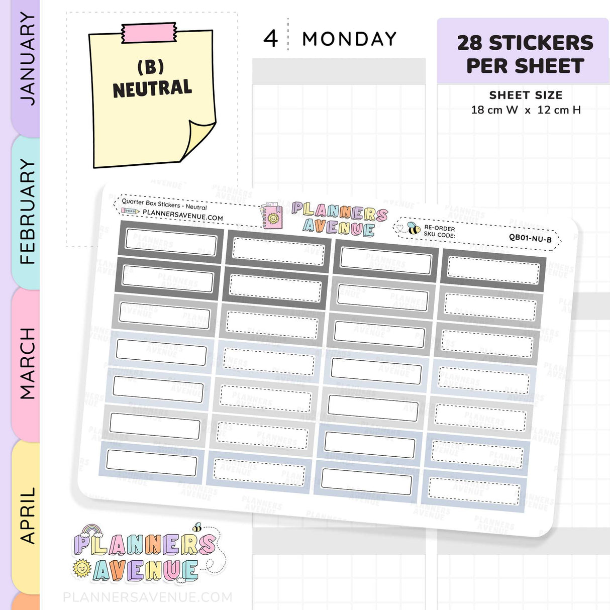 Quarter Box Stickers