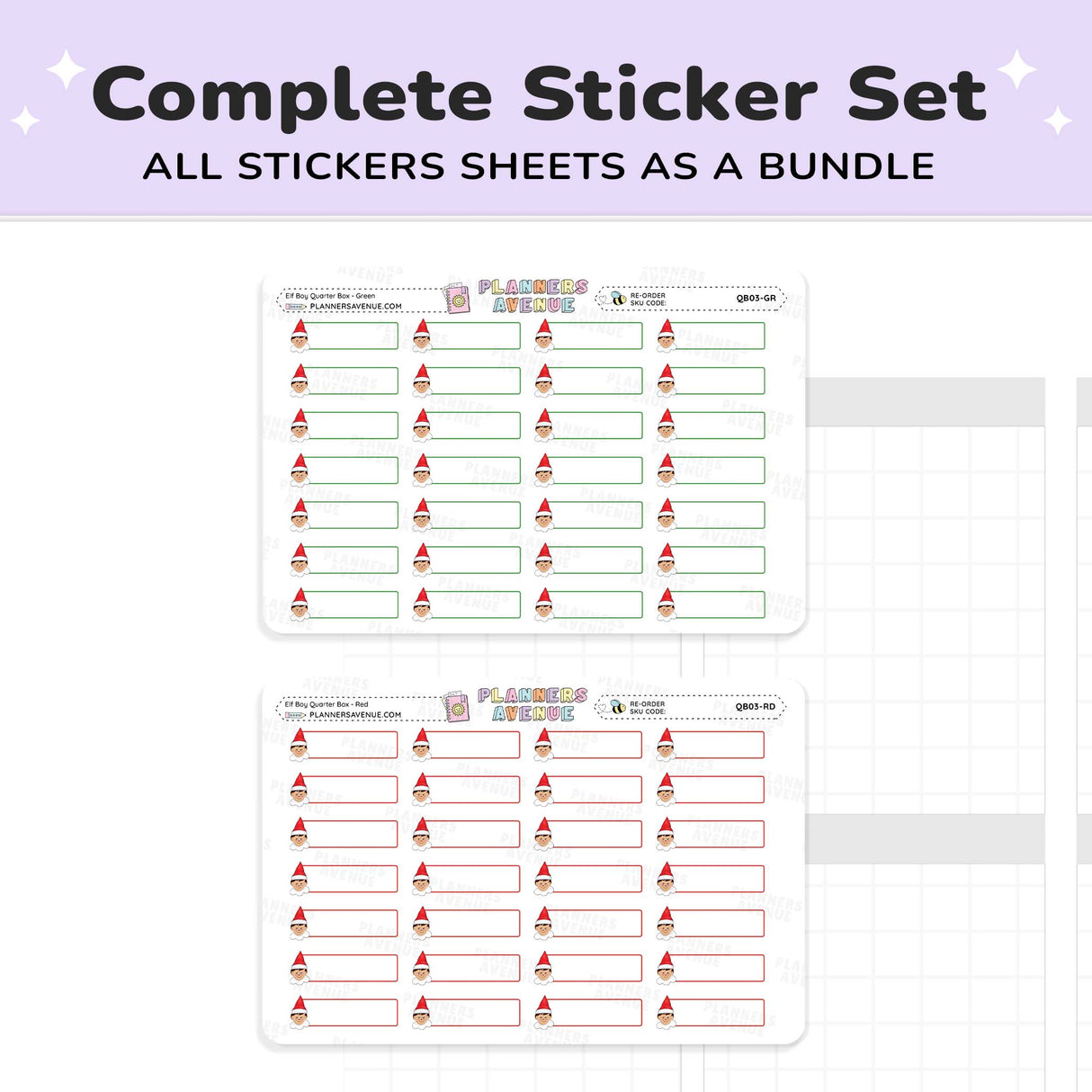 Christmas Elf Quarter Box Stickers