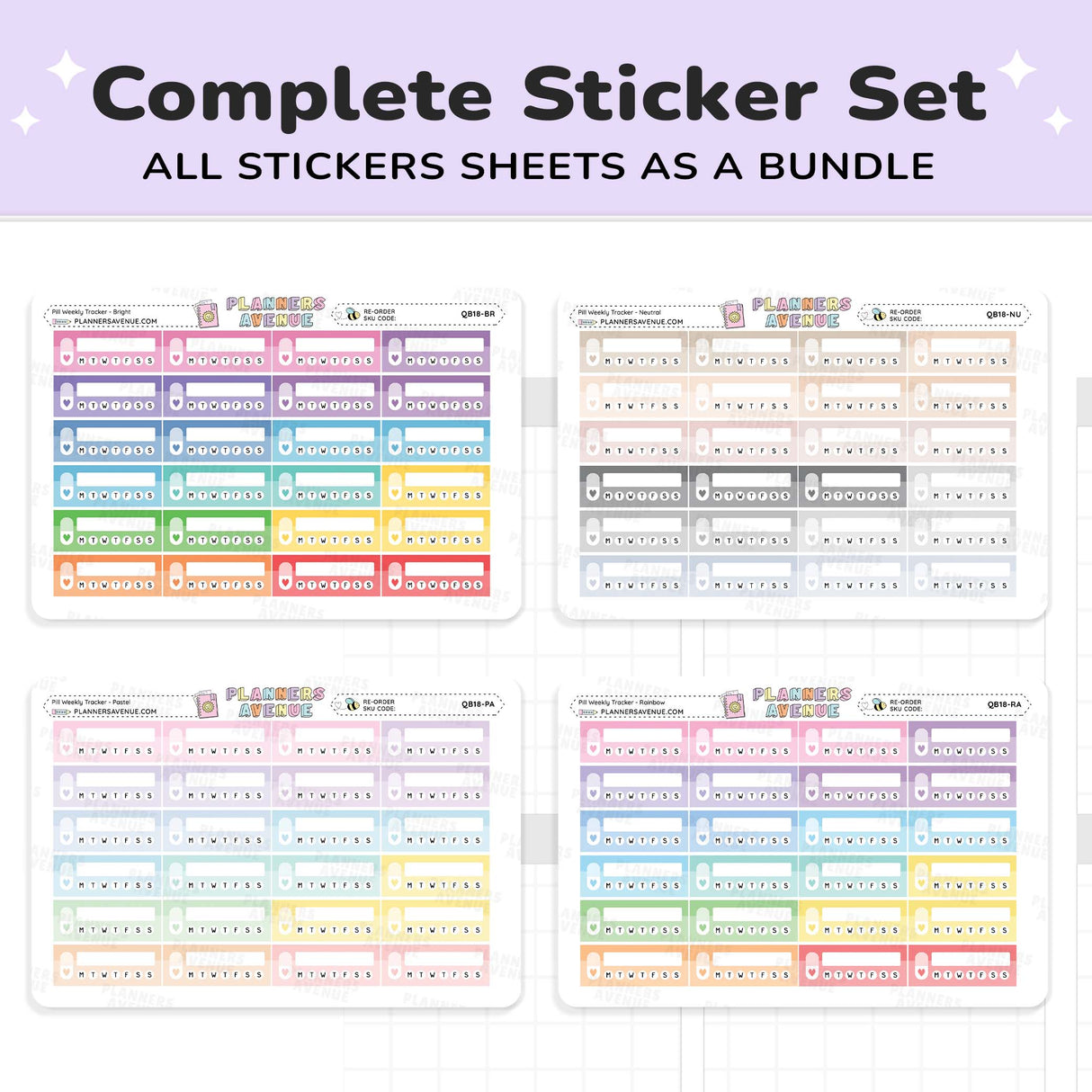 Pill Weekly Tracker Planner Stickers