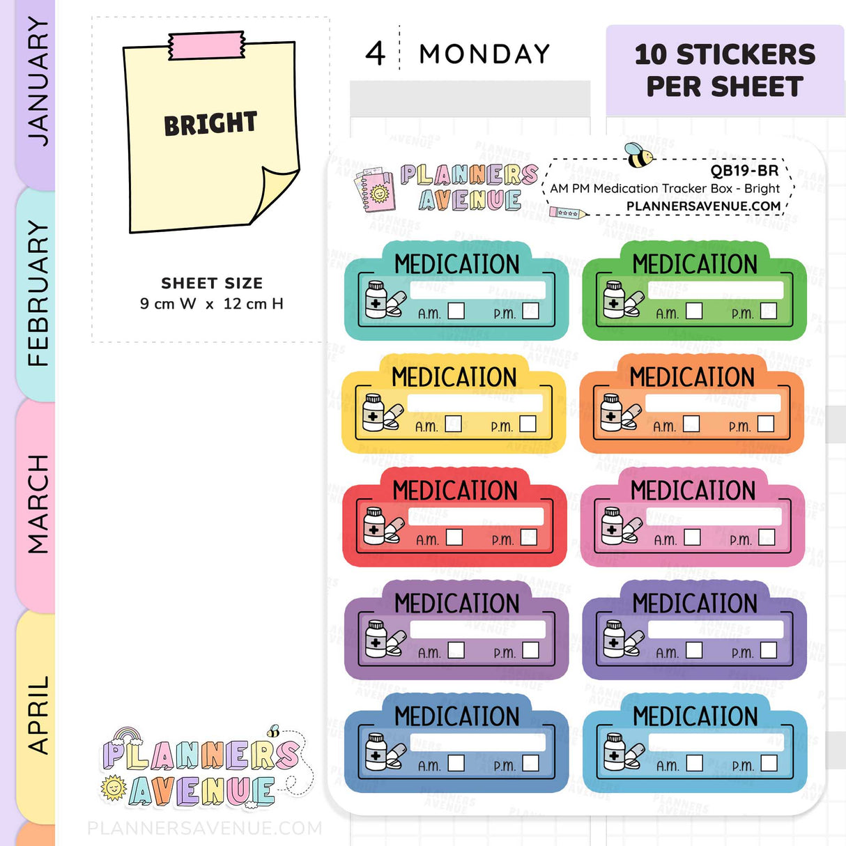 Daily Medication Tracker Planner Stickers