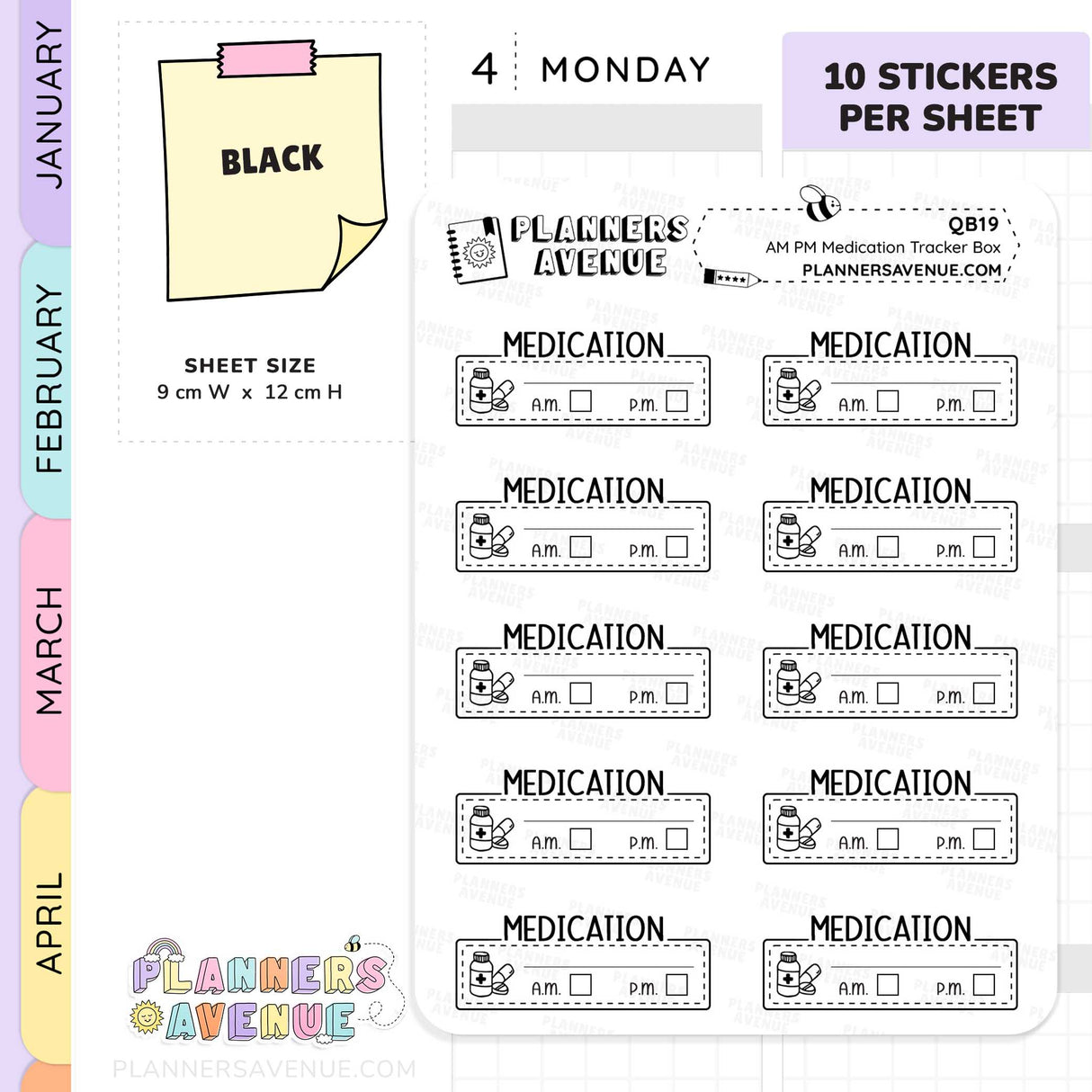Daily Medication Tracker Planner Stickers
