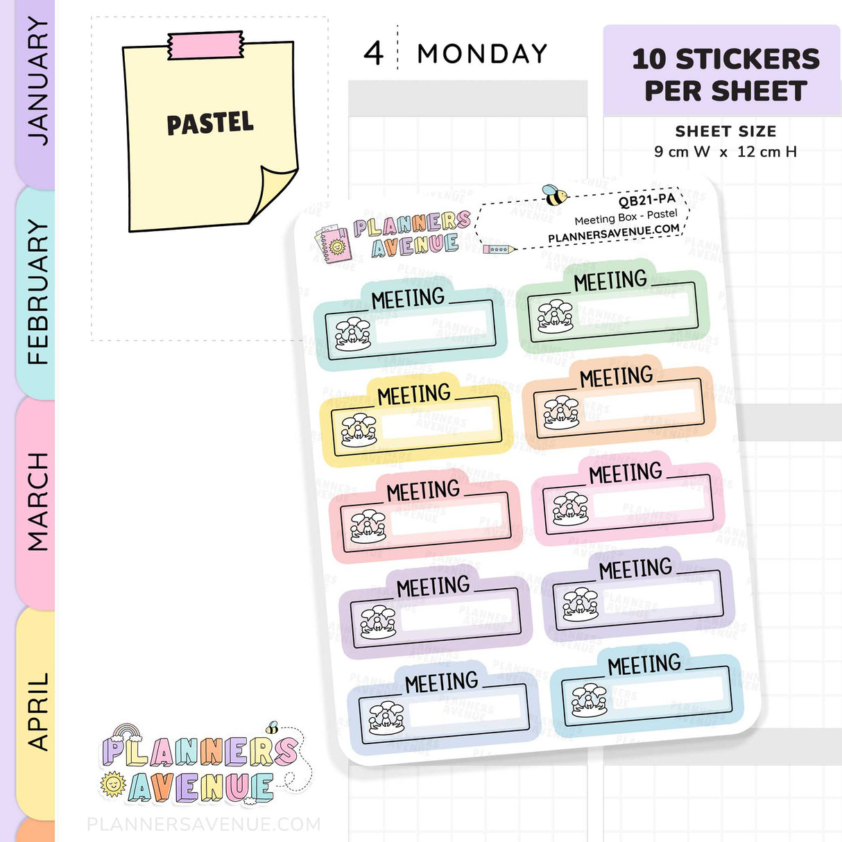 Meeting Script Boxes Planner Stickers