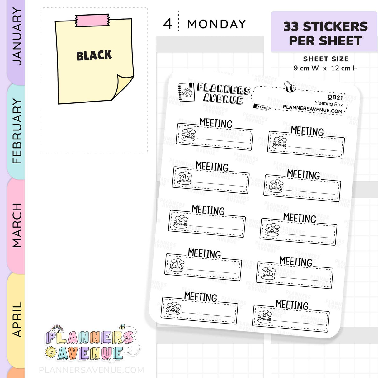 Meeting Script Boxes Planner Stickers