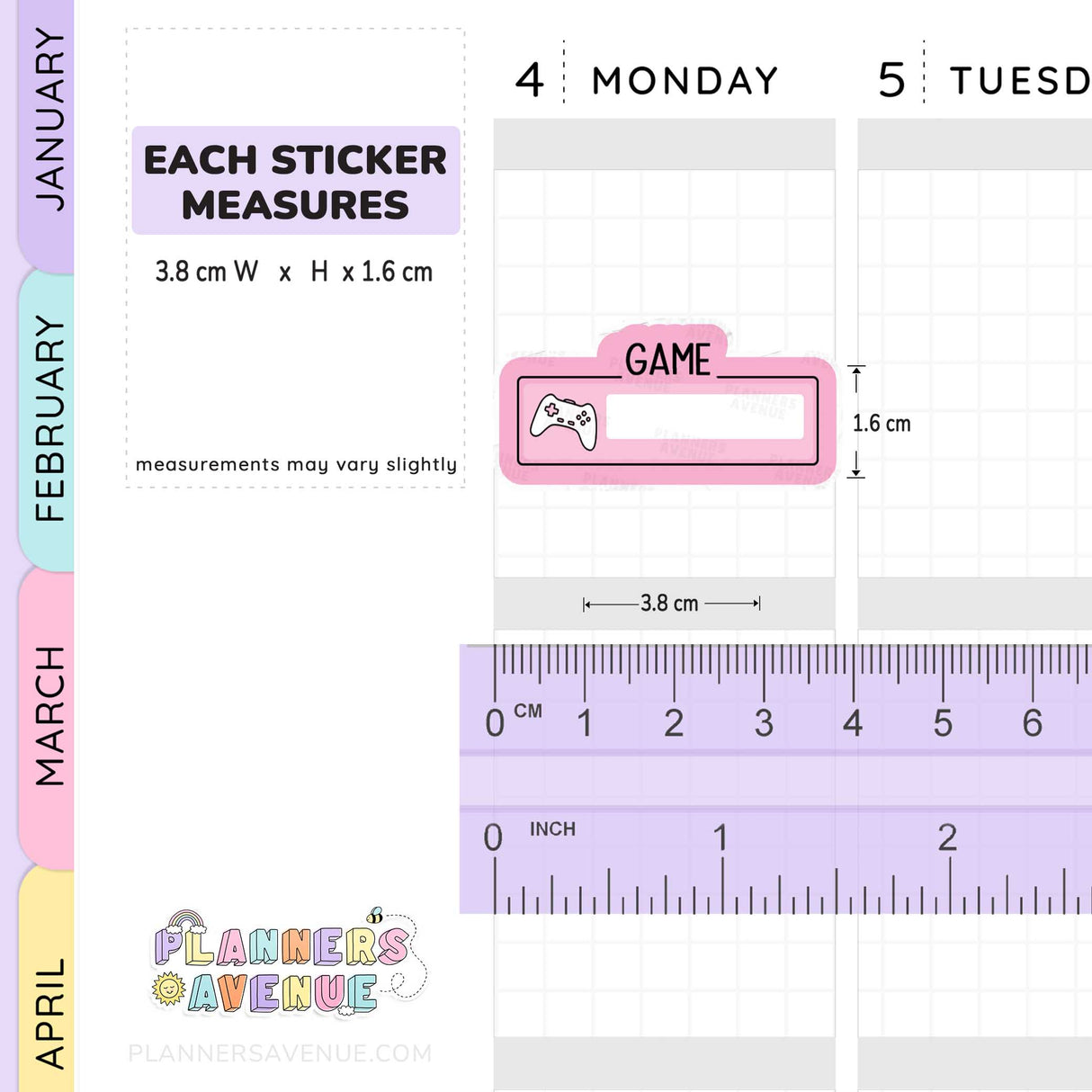 Game Script Boxes Planner Stickers