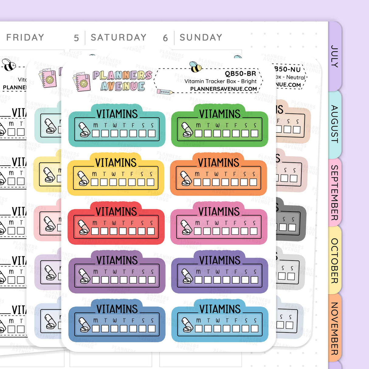 Vitamin Tracker Planner Stickers