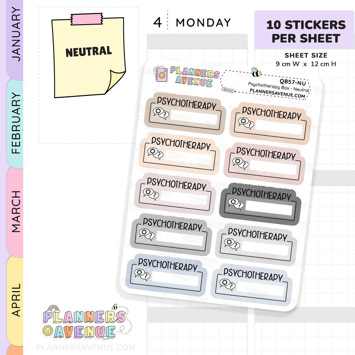Psychotherapy Script Box Planner Stickers