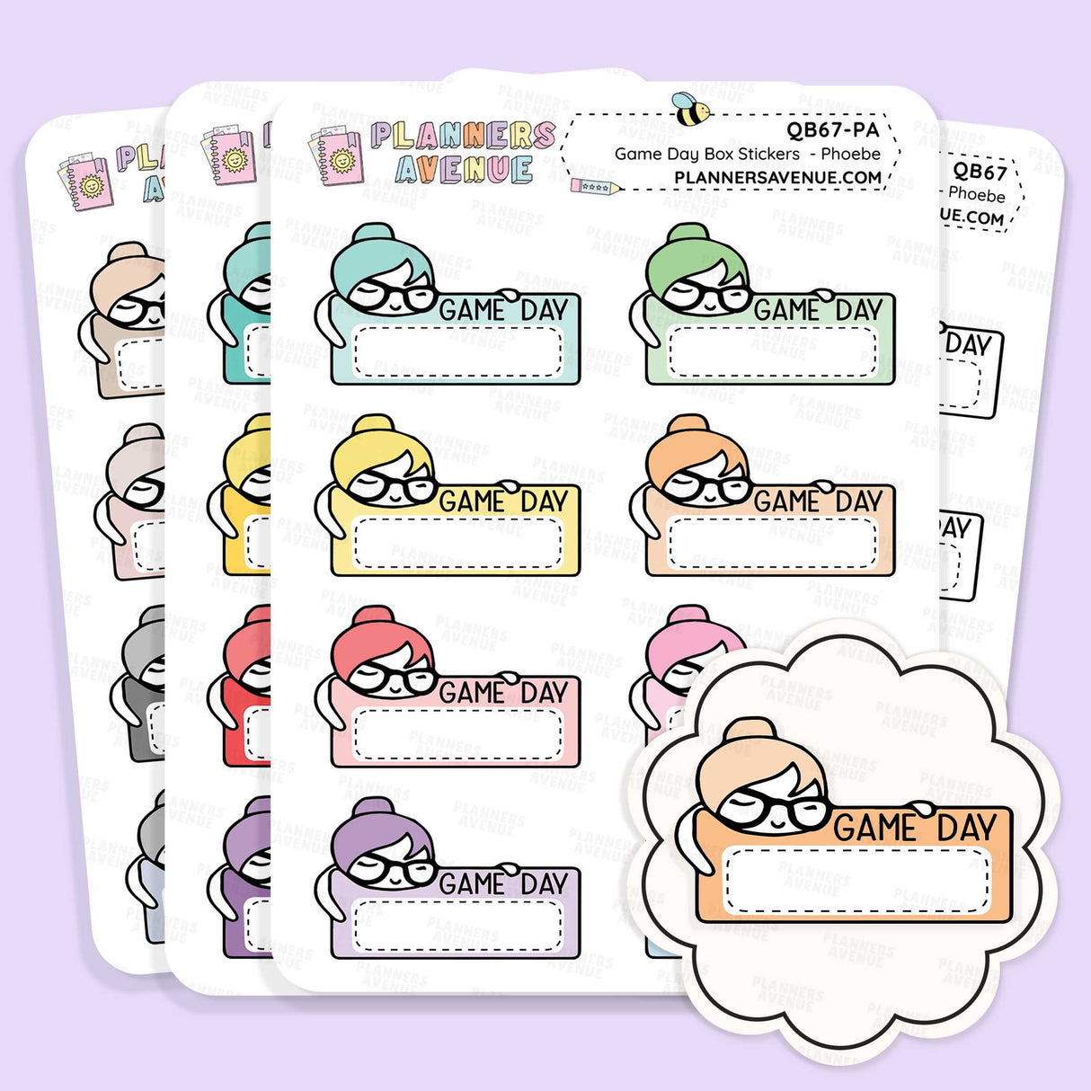 Game Day Quarter Box Stickers