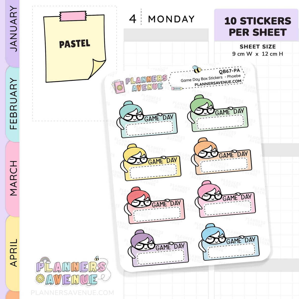 Game Day Quarter Box Stickers