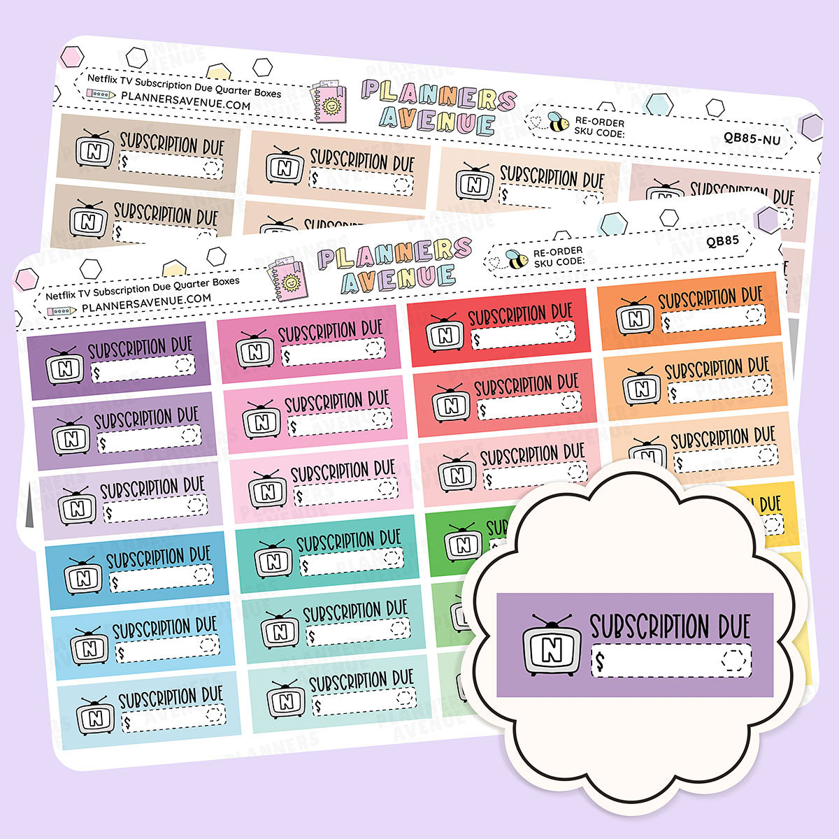 Netflix Bill Due Quarter Box Stickers