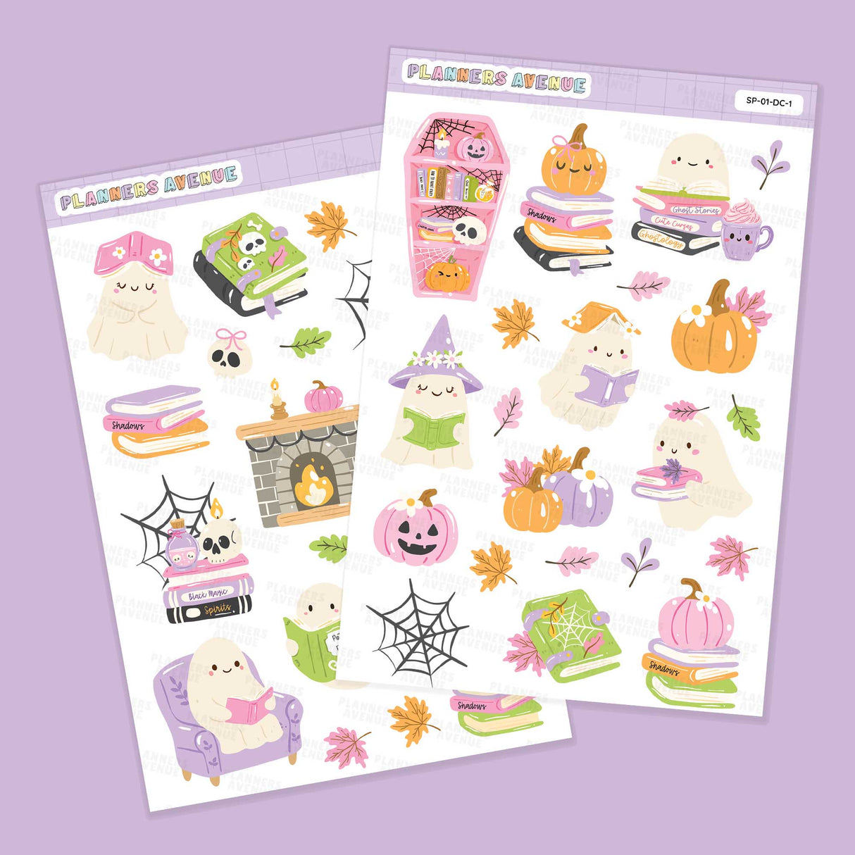 Bookish Halloween Ghost Decorative Sticker Sheets