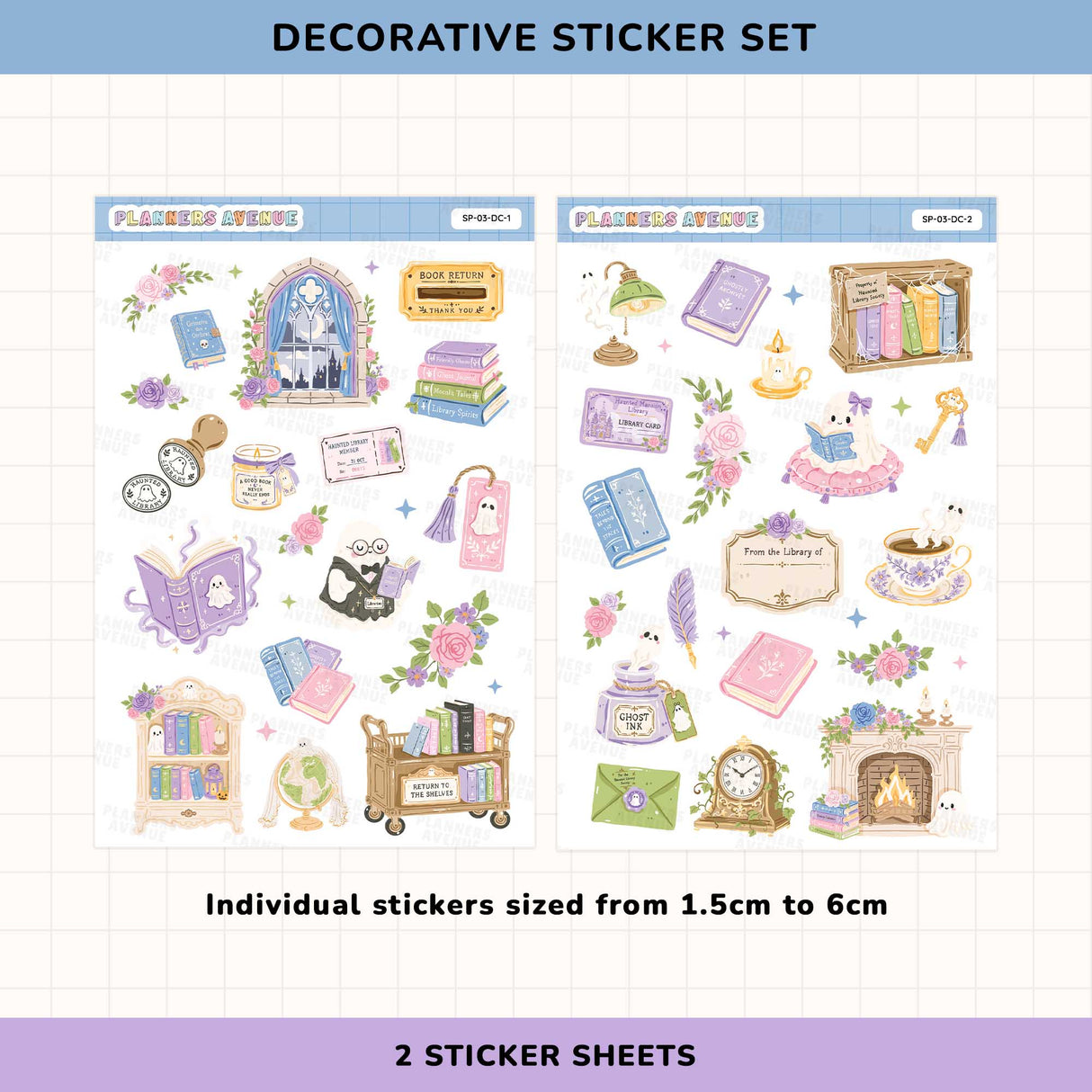 Haunted Library Decorative Stickers
