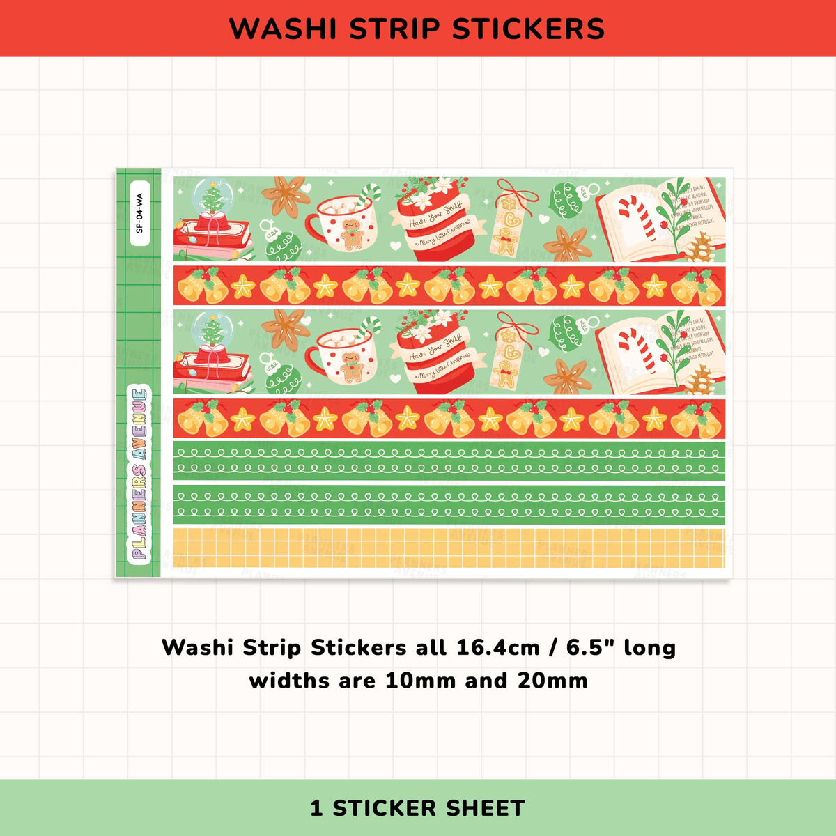 Bookish Christmas Washi Stickers