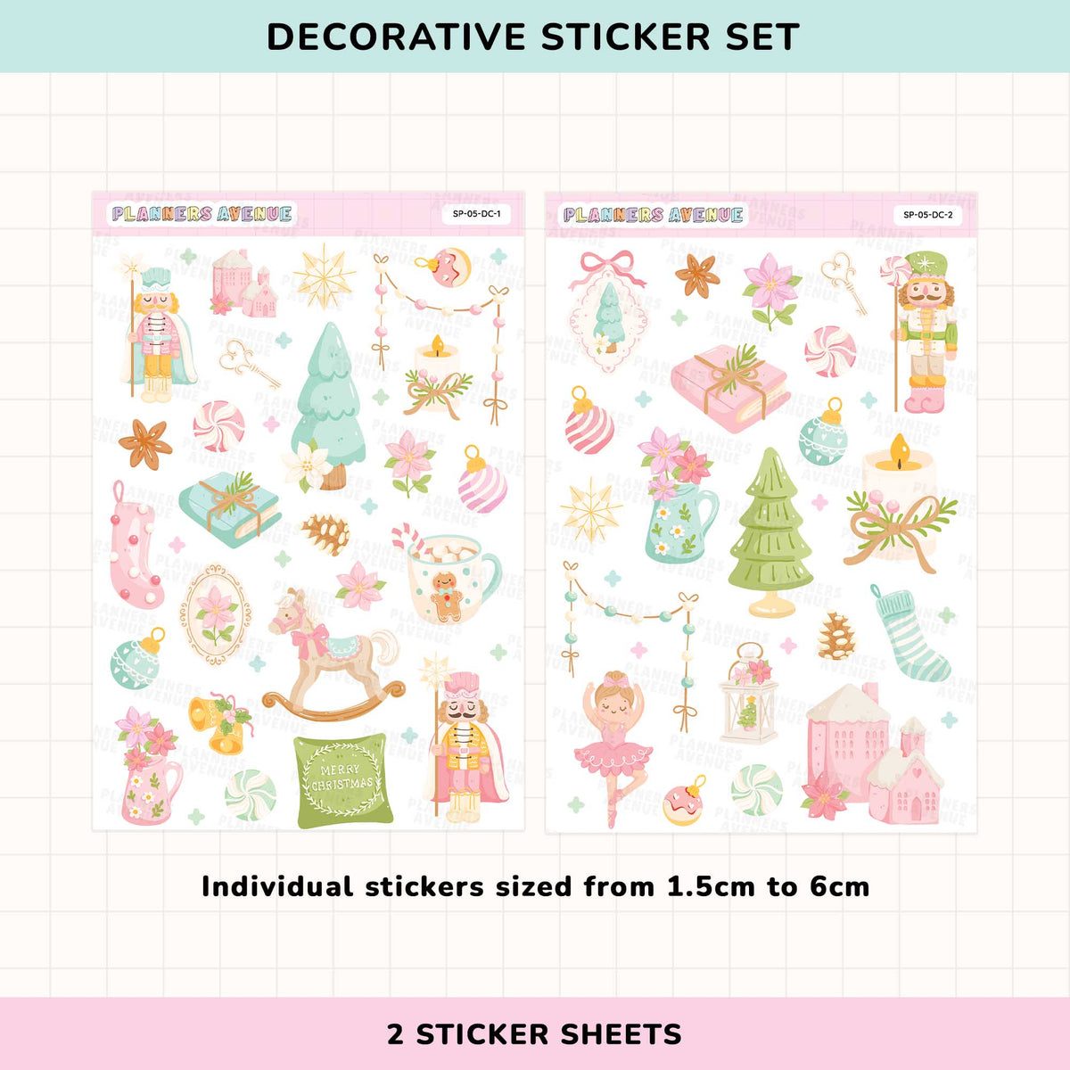 Pastel Xmas Decorative Stickers