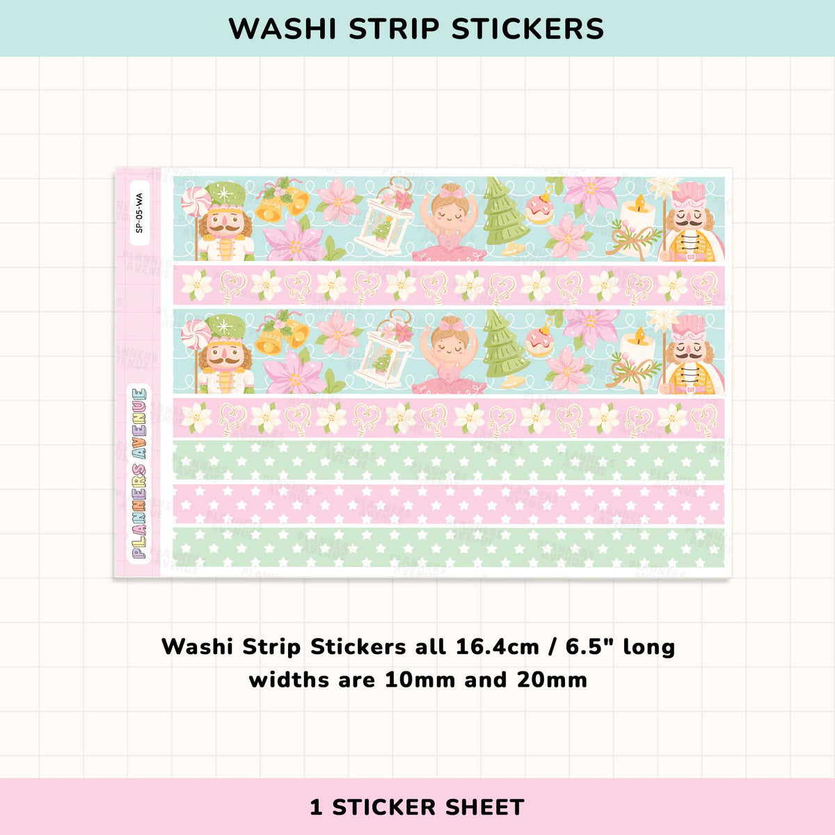 Pastel Xmas Washi Strip Stickers