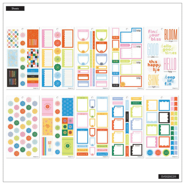 Happy Planner Optimistic Brights Classic Sticker Book - Value Pack