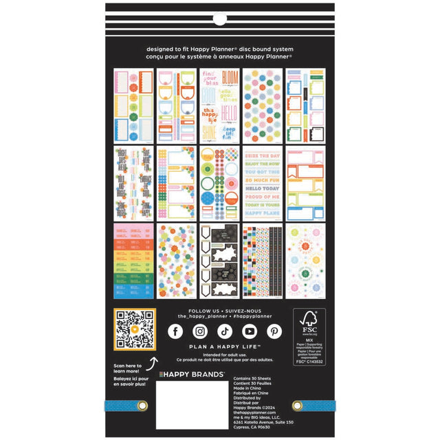 Happy Planner Optimistic Brights Classic Sticker Book - Value Pack