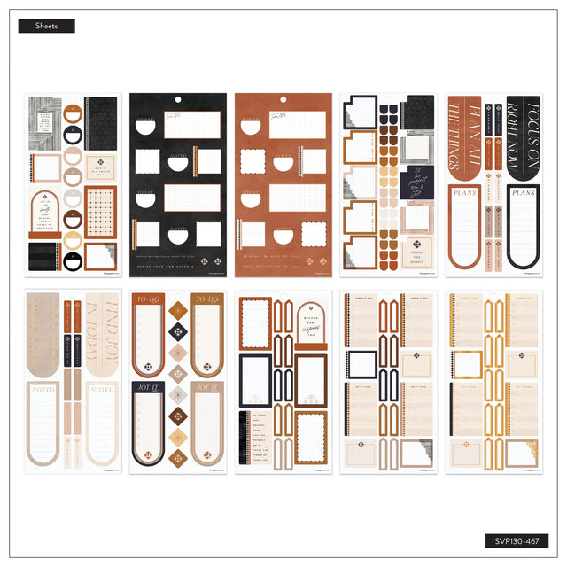 Happy Planner Neutral Noir Sticker Book - Classic