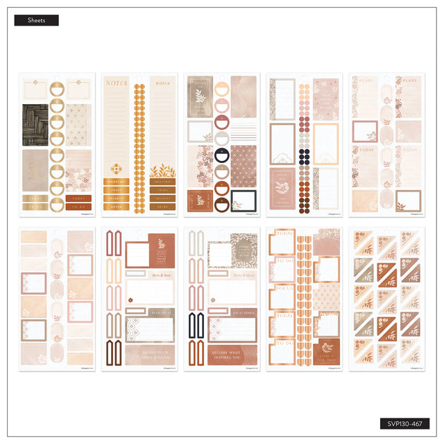 Happy Planner Neutral Noir Sticker Book - Classic