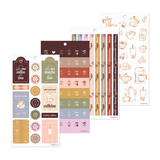 Happy Planner Cozy Cup Coffee Sticker Book - Classic