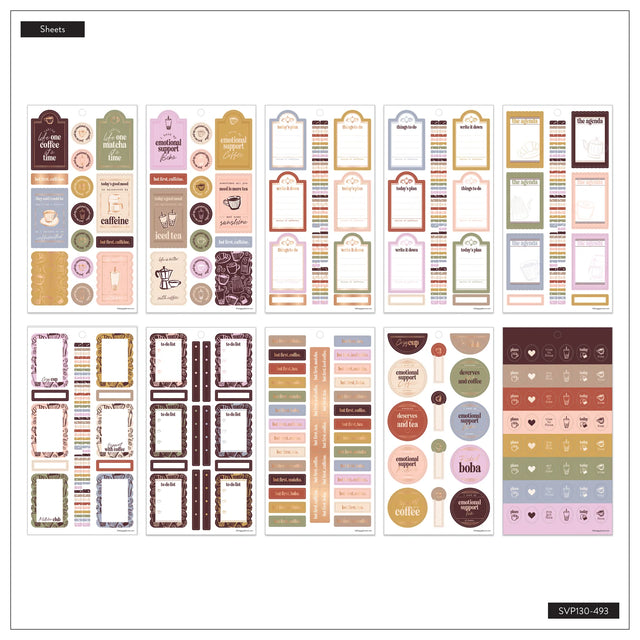 Happy Planner Cozy Cup Coffee Sticker Book - Classic