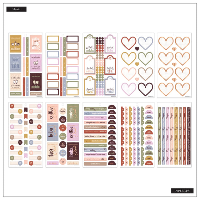 Happy Planner Cozy Cup Coffee Sticker Book - Classic