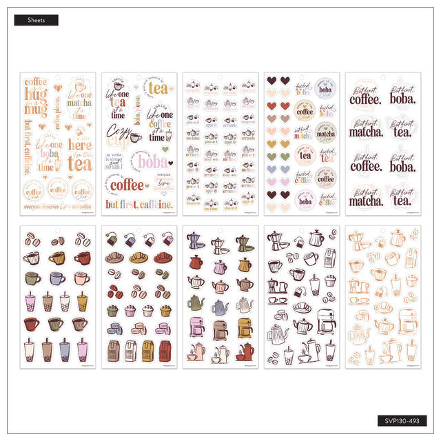 Happy Planner Cozy Cup Coffee Sticker Book - Classic