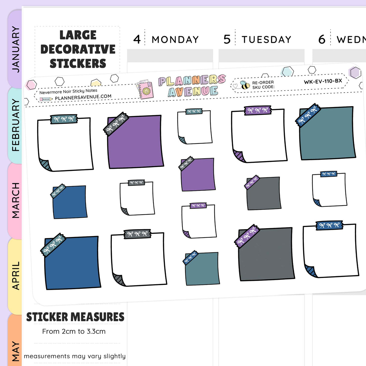 Nevermore Sticky Notes Planner Stickers