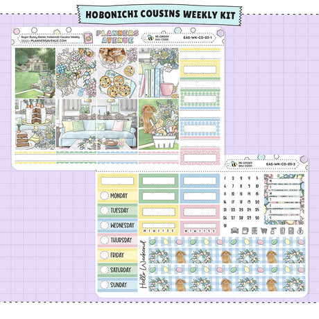 Sugar Bunny Hobonichi Cousins Weekly Sticker Foiled Kit (HOLO SILVER FOIL)