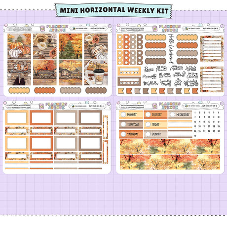 Autumn Lake Horizontal Weekly Sticker Foiled Kit (ROSE GOLD FOIL)