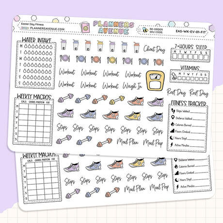 Easter Day Fitness Planner Stickers