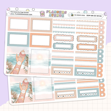 Pink Sands Planner Stickers Sampler