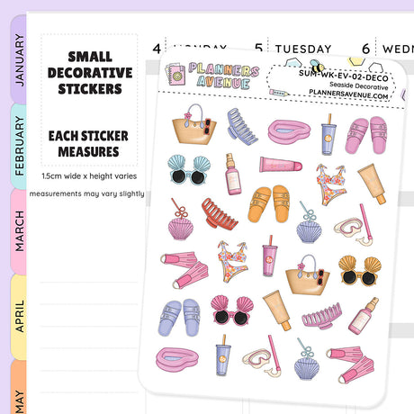 Seaside Small Decorative Planner Sticker