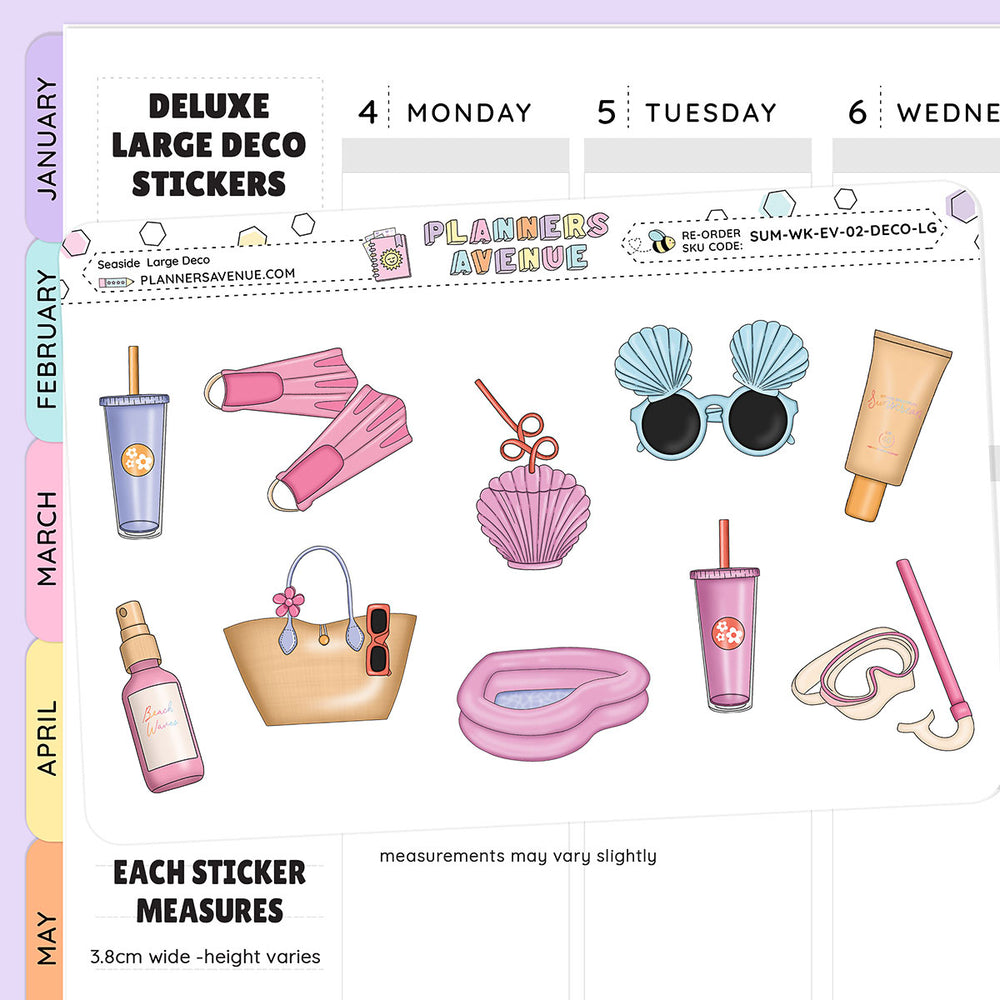 Seaside Deluxe Decorative Planner Sticker