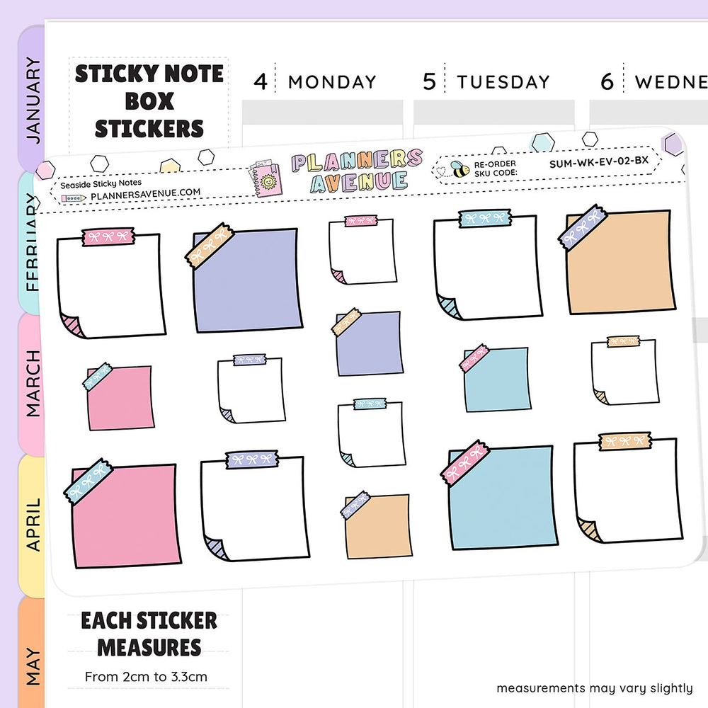 Seaside Sticky Notes Planner Stickers
