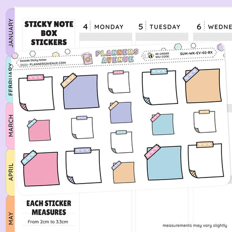 Seaside Sticky Notes Planner Stickers