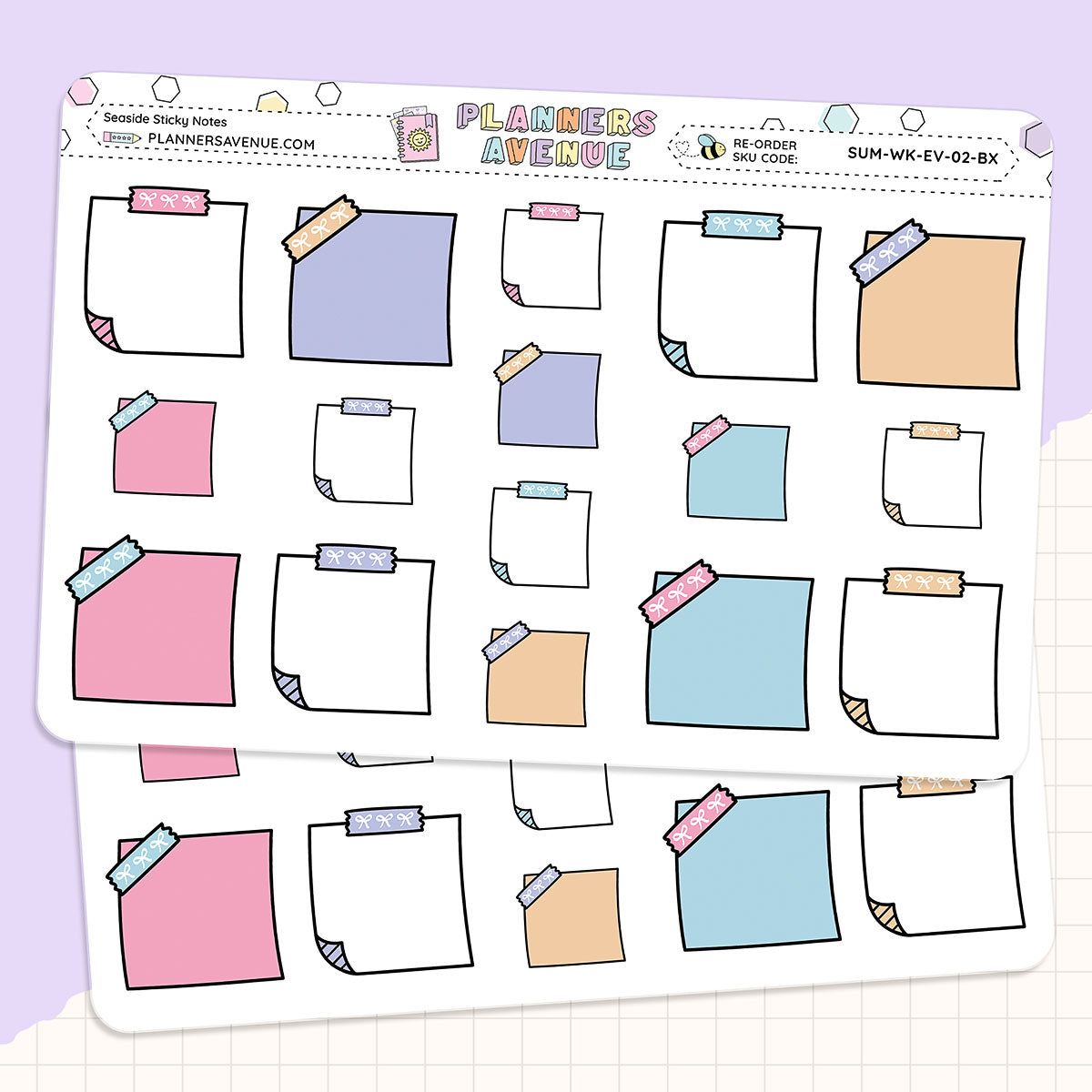 Seaside Sticky Notes Planner Stickers