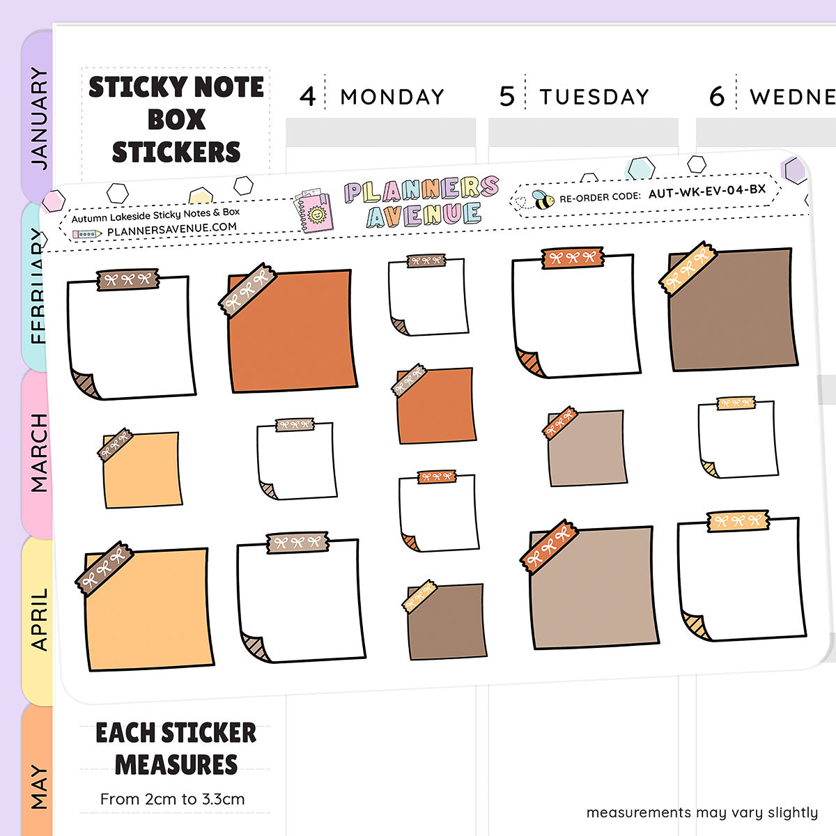 Autumn Lake Sticky Notes Planner Stickers