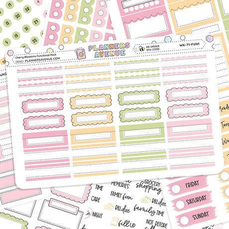 Cherry Blossoms Functional Sticker Kit