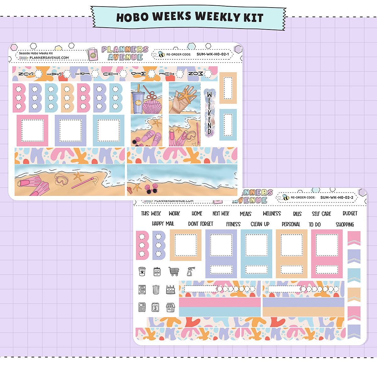 Seaside Hobonichi Weeks Sticker Foiled Kit (HOLO SILVER FOIL)