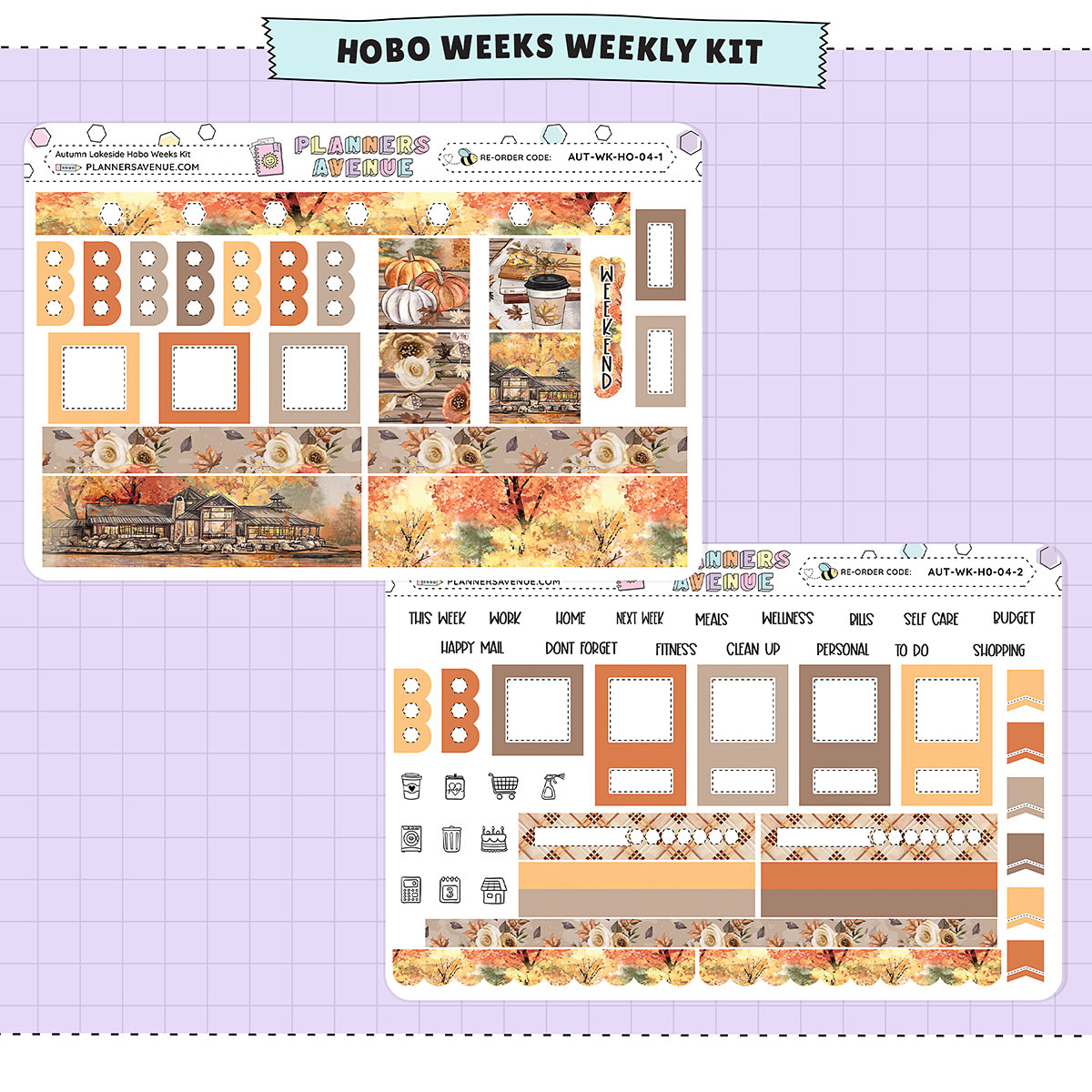 Autumn Lake Hobonichi Weeks Sticker Foiled Kit (ROSE GOLD FOIL)