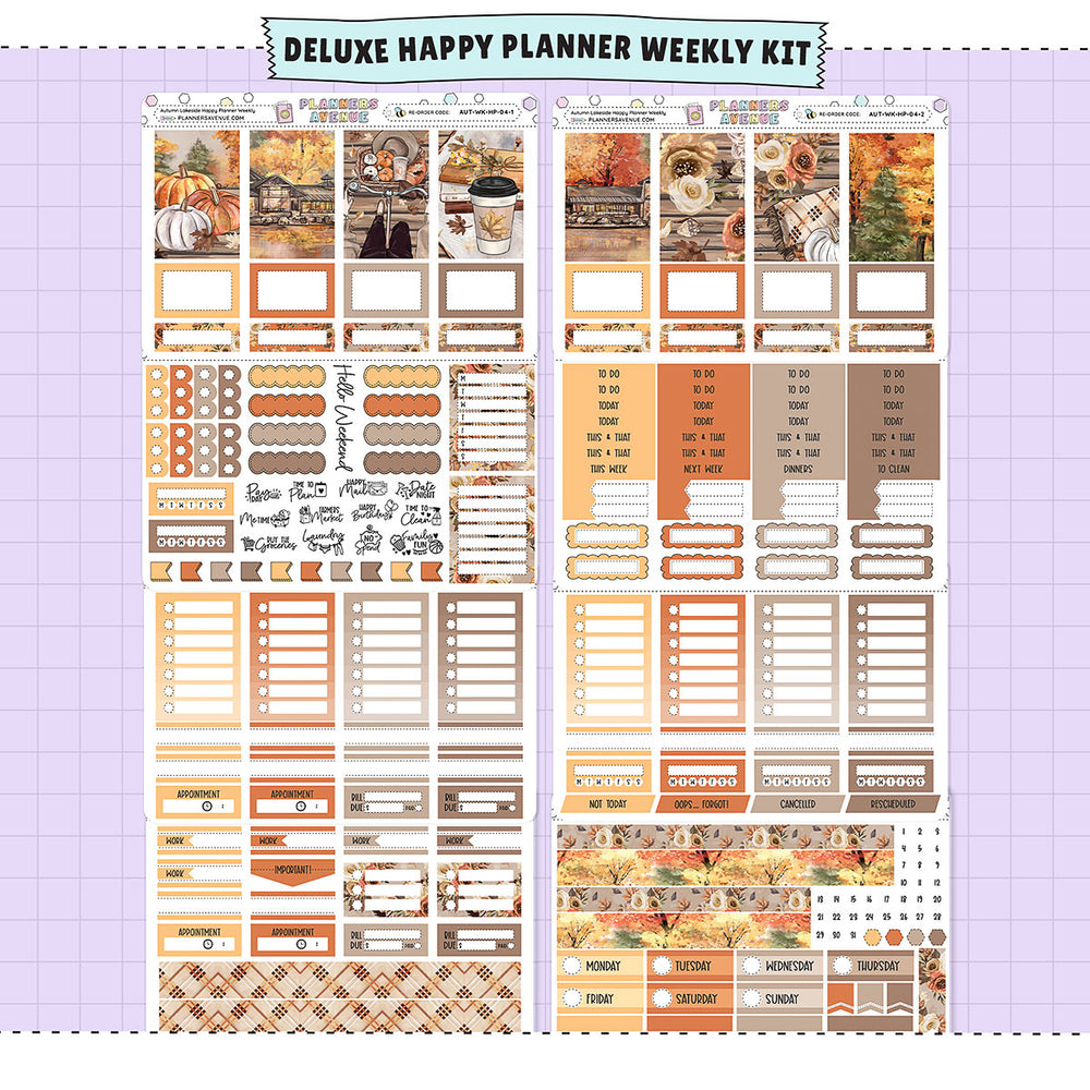 Autumn Lake Happy Planner Weekly Sticker Foiled Kit (ROSE GOLD FOIL)