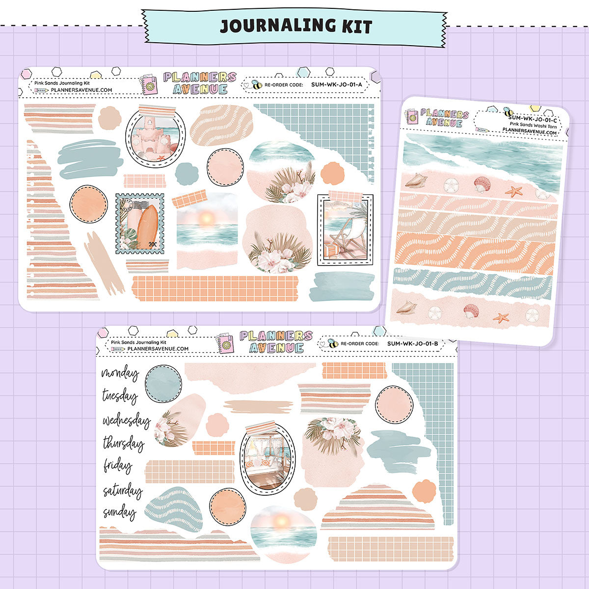 Pink Sands Journaling Sticker Kit