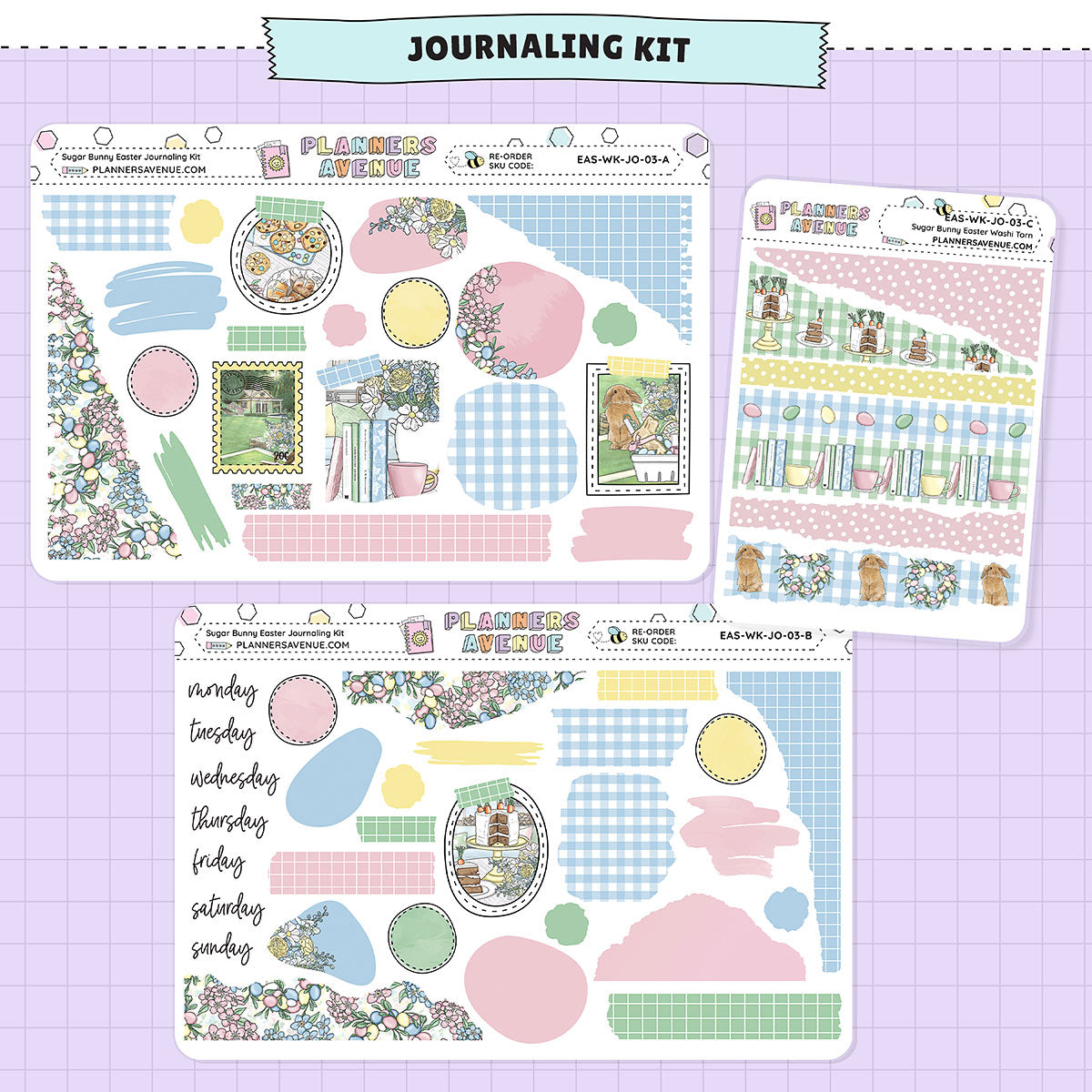 Sugar Bunny Journaling Sticker Kit